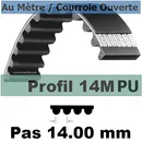 Courroie Crantée/Linéaire 14M85 POLYURETHANE Vendue au mètre