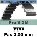 Courroie Crantée/Linéaire 3M15 mm Fibre Verre Vendue au mètre