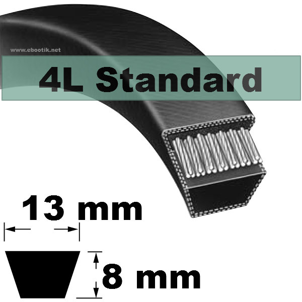 COURROIE 4L350 STANDARD (NOIRE non Kevlar)