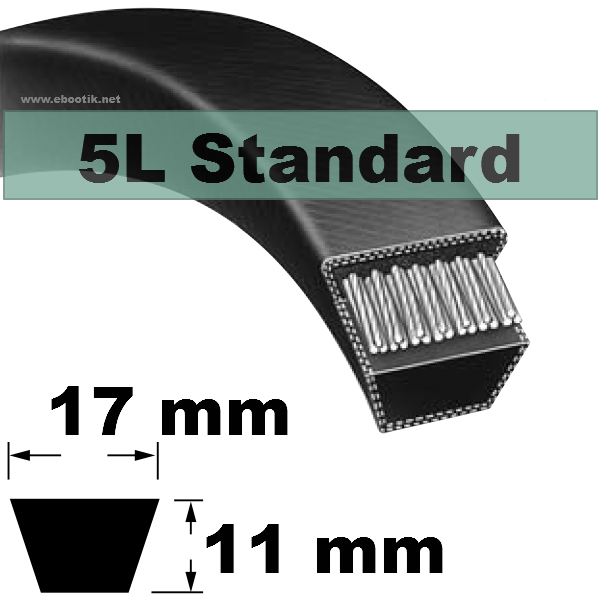 COURROIE 5L290 STANDARD (NOIRE non Kevlar)