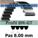 Courroie Crantée/Linéaire 8M-GT3-30 mm Acier Vendue au mètre