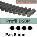 COURROIE CRANTEE DS8M2800-20 mm DOUBLE DENTURE