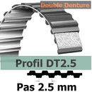 COURROIE CRANTEE 317.50T2,5/10 mm PU (acier) Double Denture