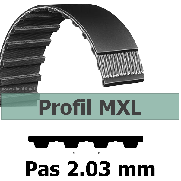 COURROIE DENTEE 45MXL025 PAS 2.032 mm / LARGEUR 6.35 mm