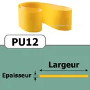 COURROIE PLATE PU12/350x15 mm