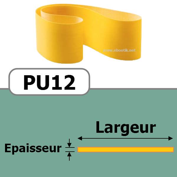 COURROIE PLATE PU12/350x15 mm