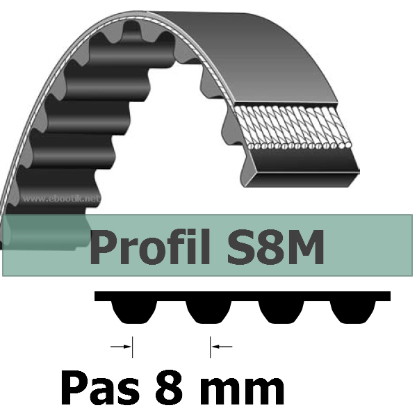COURROIE CRANTEE S8M656-6 mm