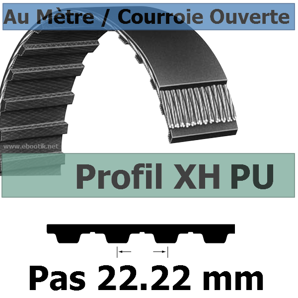 Courroie Crantée/Linéaire XH400 POLYURETHANE Vendue au mètre