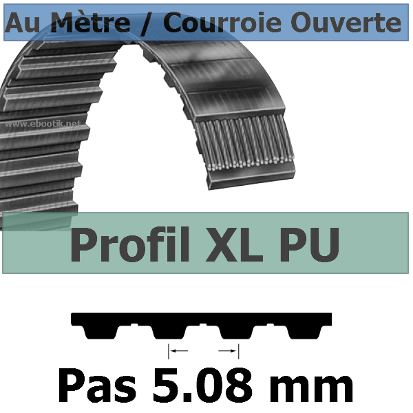 Courroie Crantée/Linéaire XL025 POLYURETHANE Vendue au mètre