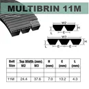 COURROIE TRAPEZOIDALE 11M925x3 Brins PU
