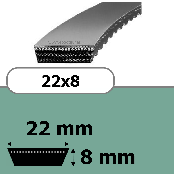 COURROIE VARIATEUR 22x8x525