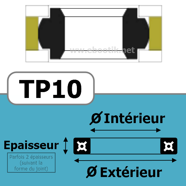 JOINT TETE DE PISTON 40x30x8 TP10 BRN