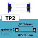 JOINT TETE DE PISTON 80x70x11x4 TP2 FPM/Viton / VITON