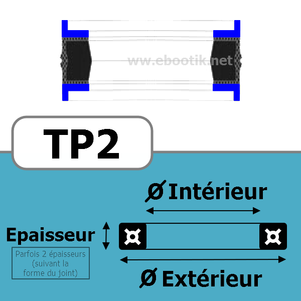 JOINT TETE DE PISTON 80x70x11x4 TP2 FPM/Viton / VITON