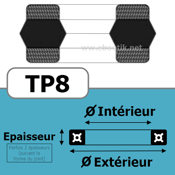 JOINT TETE DE PISTON 40x25x19 TP8 NBR/Nitrile