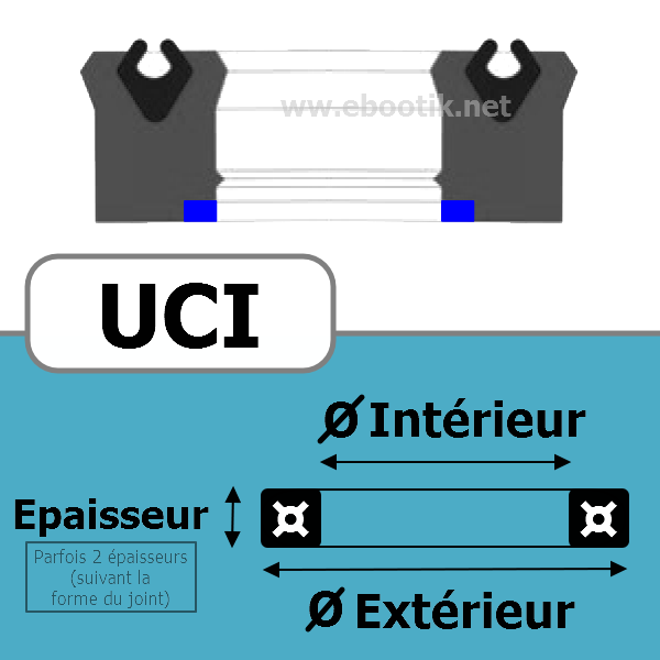 JOINT U / PISTON 75X90X9 UCI  UC PU/Polyuréthane Bleu 94