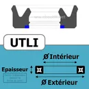 JOINT U / PISTON 22X30X6 UTLI  UT PU/Polyuréthane Bleu 94