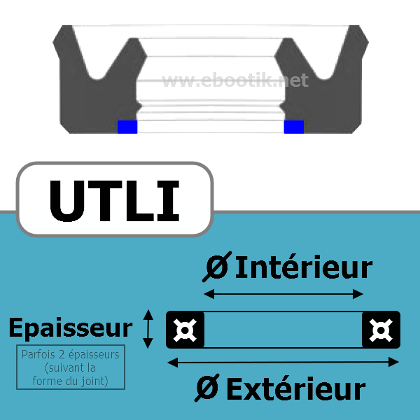 JOINT U / PISTON 22X30X6 UTLI  UT PU/Polyuréthane Bleu 94