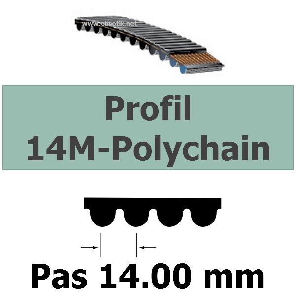 COURROIE CRANTEE 14M-PC2-994/20 mm POLYCHAIN