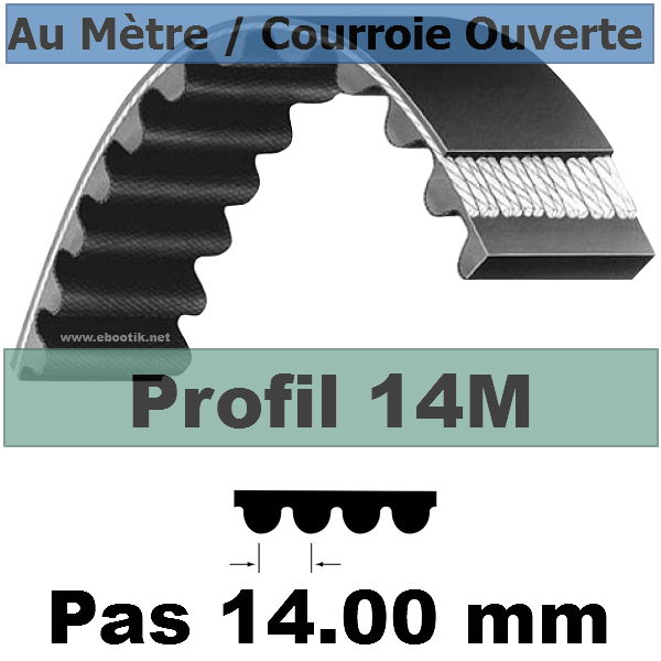 Courroie Crantée/Linéaire 14M55 mm Acier Vendue au mètre