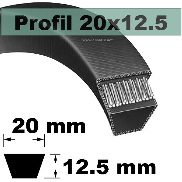 COURROIE TRAPEZOIDALE 20x3750