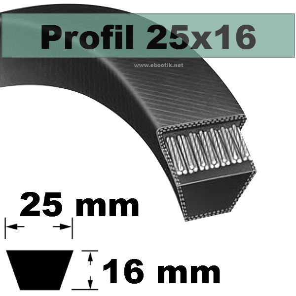 COURROIE TRAPEZOIDALE 25x3150