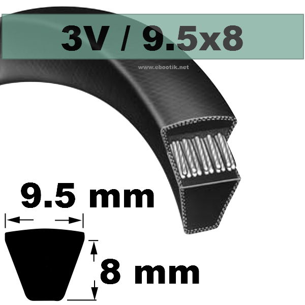 COURROIE TRAPEZOIDALE 3V475