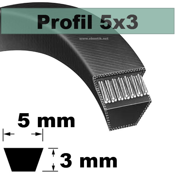 COURROIE TRAPEZOIDALE 5x3x300