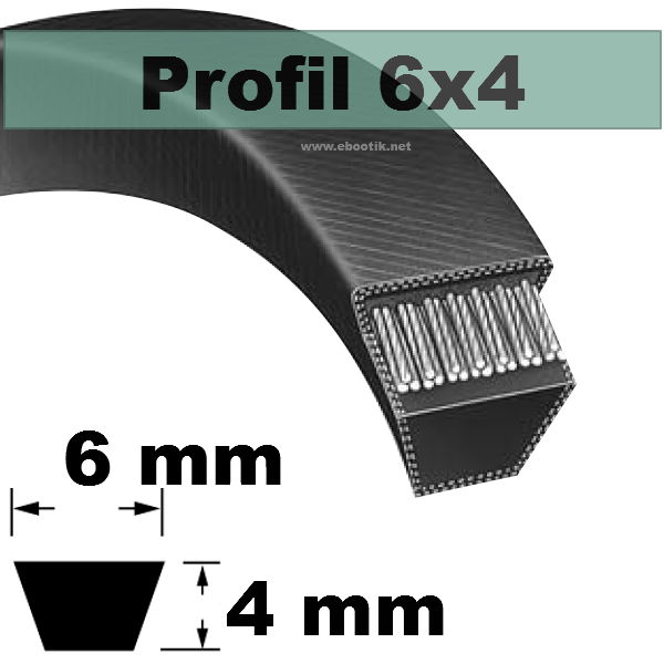 COURROIE TRAPEZOIDALE 6x4x280