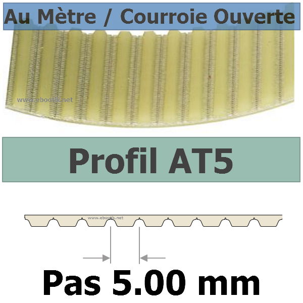 Courroie Crantée/Linéaire AT5-50 RENFORCE POLYURETHANE Vendue au mètre