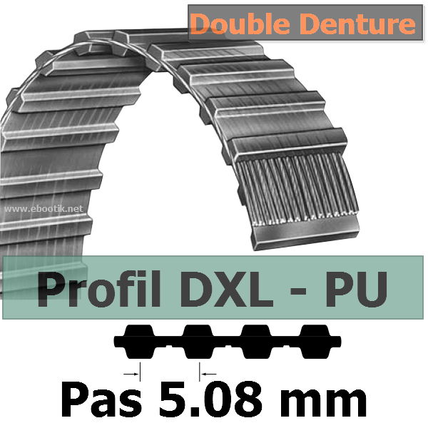 COURROIE CRANTEE 400XL037 PU Double Denture