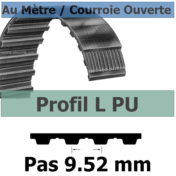 Courroie Crantée/Linéaire L100 POLYURETHANE Vendue au mètre