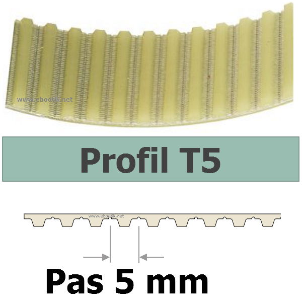 COURROIE CRANTEE 165T5/25 mm