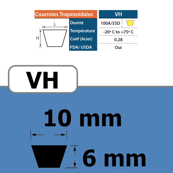 111360002-COURROIE TRAPEZOIDALE VH10