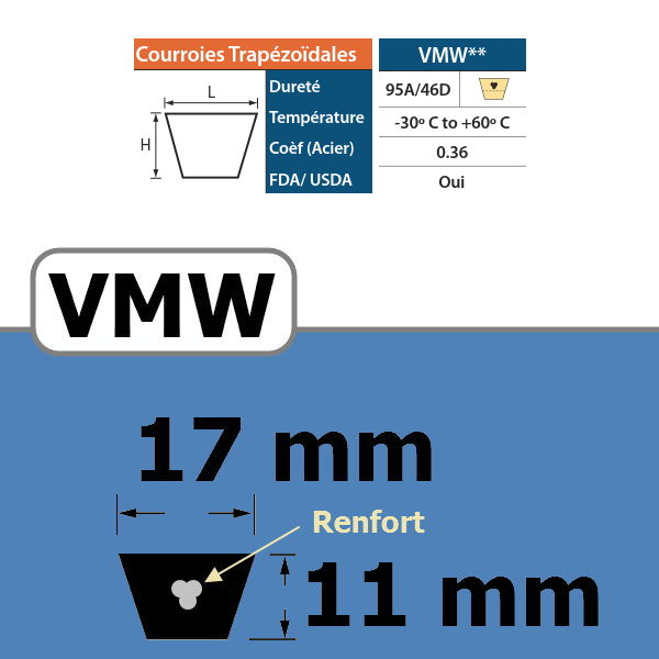 111360028-COURROIE TRAPEZOIDALE VMW17