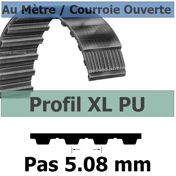 Courroie Crantée/Linéaire XL100 POLYURETHANE Vendue au mètre