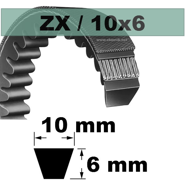 COURROIE TRAPEZOIDALE CRANTEE ZX29 1/2