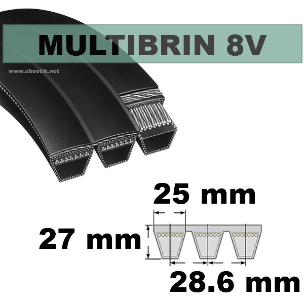 Courroie 8V1180x3 Brins