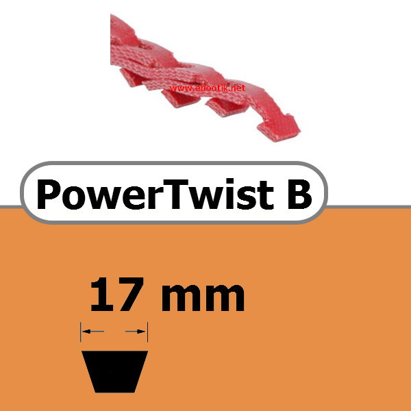 COURROIE TRAPEZOIDALE A MAILLONS POWER TWIST SANS RIVETS METALLIQUE B 17 x 11 mm