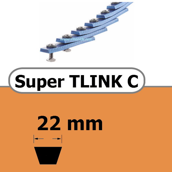 COURROIE TRAPEZOIDALE A MAILLONS SUPER TLINK AVEC RIVETS METALLIQUE SPC