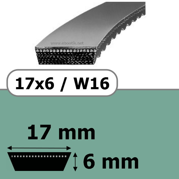 COURROIE VARIATEUR 17x6x536 = 560W16