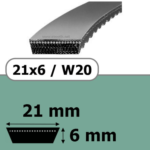 COURROIE VARIATEUR 21x6x1220 = 1250W20