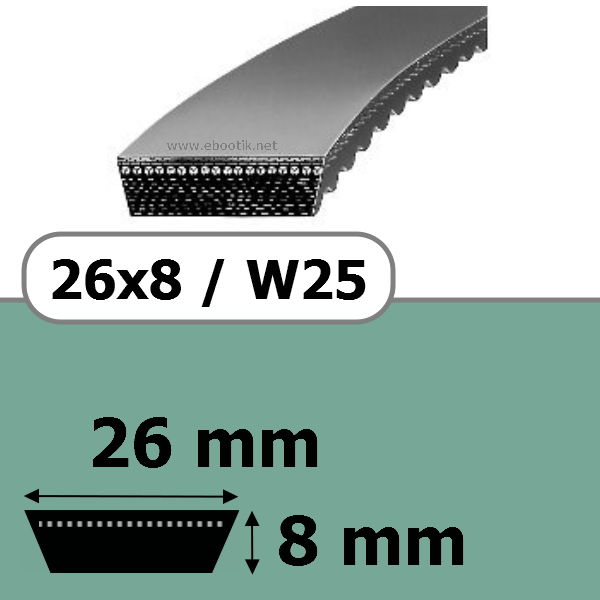 COURROIE VARIATEUR 26x8x655 = 690W25