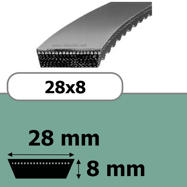 COURROIE VARIATEUR 28x8x1250