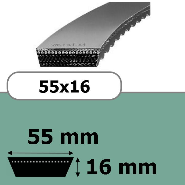 COURROIE VARIATEUR 55x16x1500