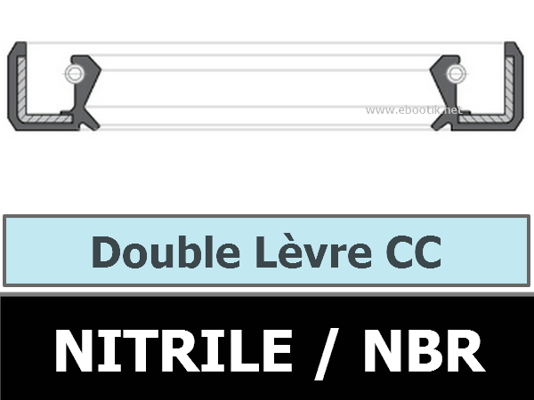 JOINT 30x45x8 CC NBR/Nitrile DOUBLE LEVRE + RESSORT INOX