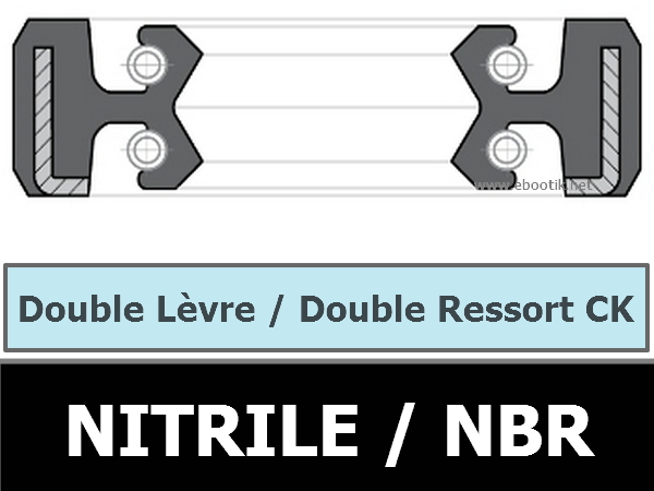 JOINT 12x24x7 CK DOUBLE LEVRE/DOUBLE RESSORT NBR/Nitrile/NITRILE+ RESSORT INOX