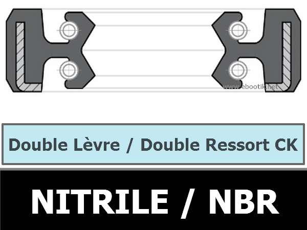 JOINT 12x24x7 CK / DOUBLE LEVRE/DOUBLE RESSORT NBR/Nitrile/NITRILE+ RESSORT INOX