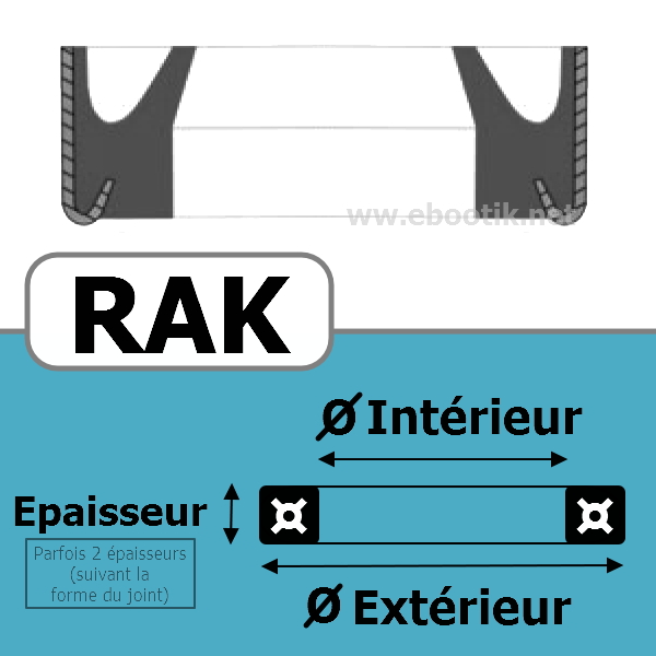 JOINT RACLEUR 38.10X50.80X7.93 <br>RAK PU/Polyuréthane Bleu¤94