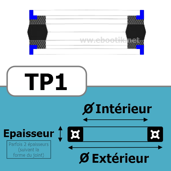 JOINT TETE DE PISTON 63.50x53.97x10.8x3.71 TP1 NBR/Nitrile